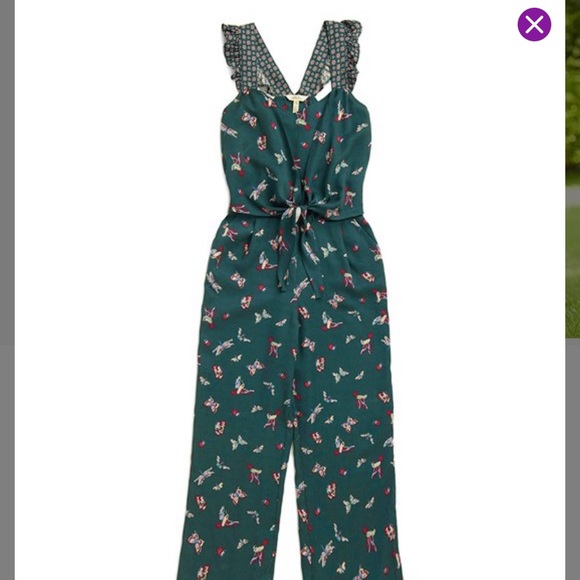 Matilda Jane dark green butterfly insects jumpsuit - Picture 5 of 9